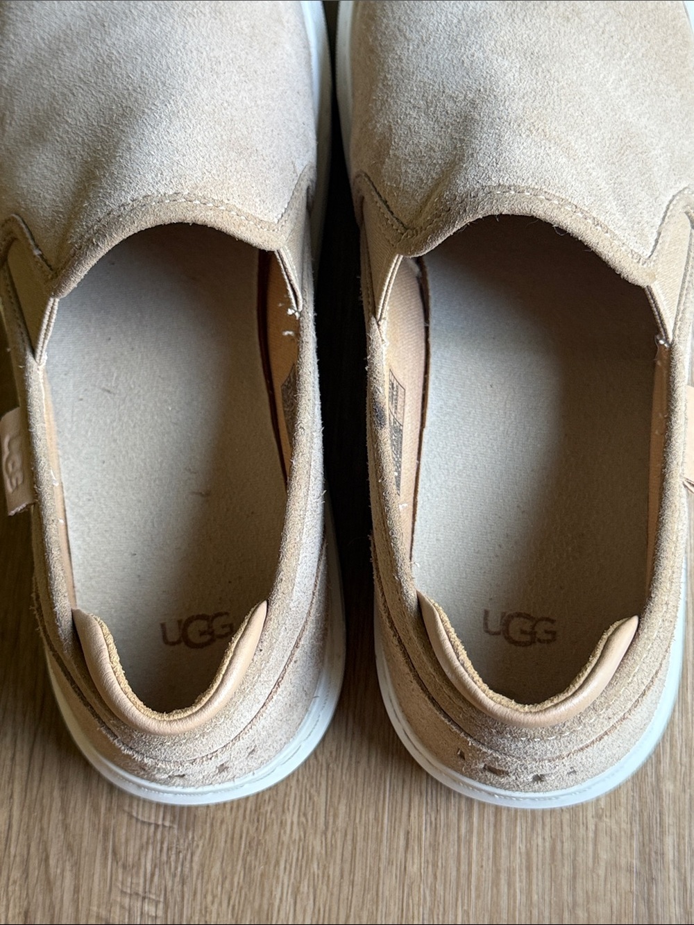 UGG women’s Slip-On Suede Loafers in Beige - Picture 6 of 6